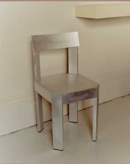 Frame Chair II in raw aluminium by Fomu Studio.